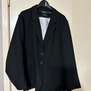 Torrid Black Blazer with Striped Lining